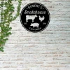 Bbq Smoke House Metal Sign, Grill Sign, Pig Chicken Cow Sign, Backyard Smokehouse And Grill, Bar Sign, Fathers Day Gift