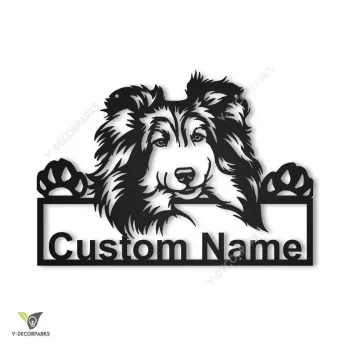 Personalized Shetland Sheepdog Dog Metal Sign Art, Custom Shetland Sheepdog Metal Sign, Animal Funny, Father's Day Gift, Pets Gift