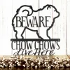 Chow Chows Live Here Metal Sign - Black, Chow Chow, Small Dog, Metal Wall Art, Dog Lover Gift, Door Sign