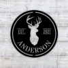Family Name Deer Head Sign,deer Hunter Gift, Deer Camp Sign, Deer Name Metal Sign, Fathers Day Gift, Metal Sign For Camp, Cabin Metal Sign,