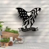 Metal Eagle Flying Free Silhouette - Rustic Outdoor Home & Garden Decor - Made In Usa - Steel Sign Cutout,eagles Nest Monogram - Metal Wall