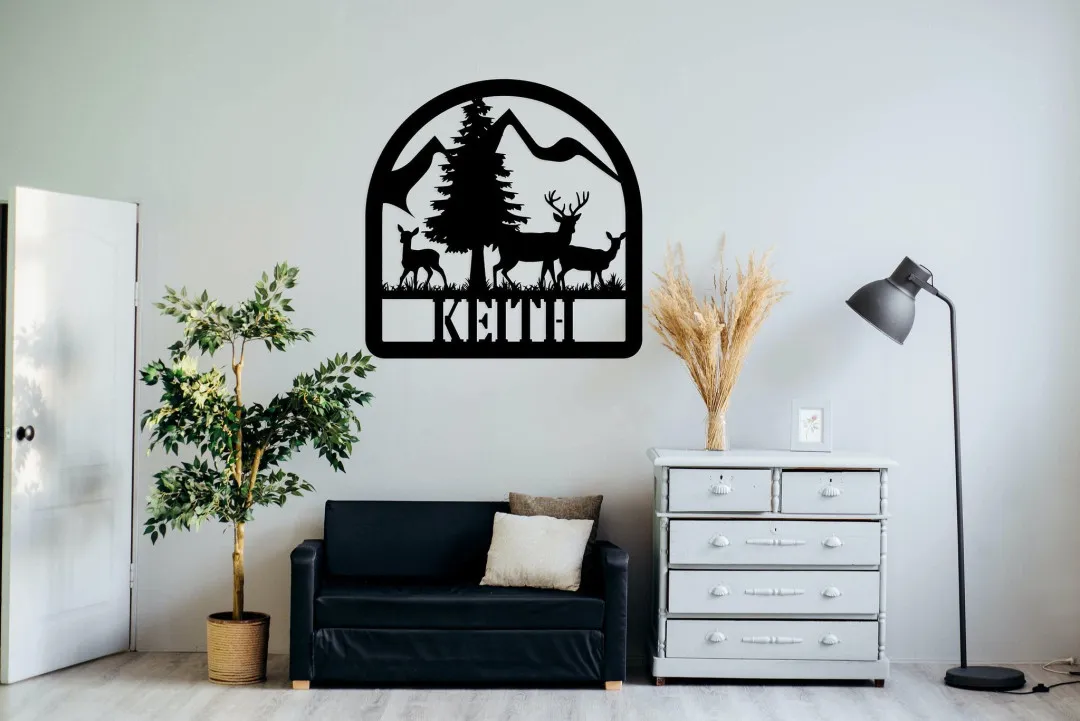 il_fullxfull.3148797079_mczp_1024x1024_2x_80be31b9-5288-440e-941c-04768542e4df.webp Deer Sign, Deer Antler Decor, Deer Hunter Gift, Deer Camp Sign, Christmas Gift For Him, Deer Name Metal Sign, Fathers Day Gift, Metal Art