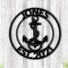 Anchor Sign - Nautical Decor - Beach Decor - Nautical Sign - Anchor Family Name - Wall Decor - Custom Wedding Gift - Metal Wall Art - Lake