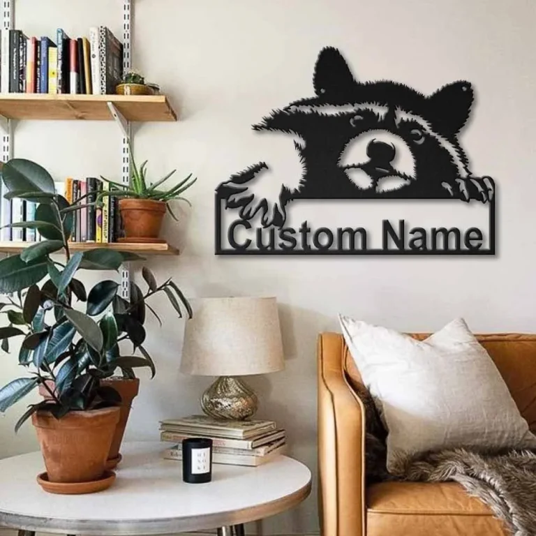 Personalized Raccoon Metal Sign Art, Custom Raccoon Metal Sign, Animal Funny, Father's Day Gift, Pets Gift