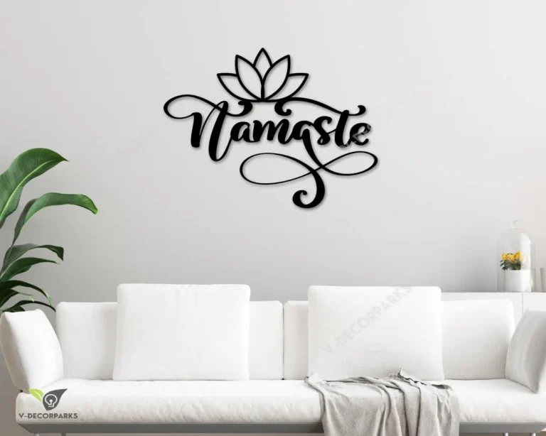 Namaste Sign, Metal Namaste Sign, Yoga Studio Decor, Namaste Wall Art, Namaste Decor, Personalized Yoga Sign, Word Wall Art, Meditation Gift