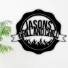 Personalized Bbq Sign, Custom Name Barbecue Patio Sign, Grilling Gifts Signs Personalized, Outdoor Kitchen Metal Sign,grill Gifts For Dad
