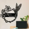 Personalized Flower Garden Name Sign Custom Metal Wall Art Gift, Decorative Hanging, Outdoor Decor, Flower Sign Plaque, Garden, Father's Day