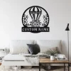Personalized Floral Hot Air Balloon Metal Sign, Hot Air Balloon Metal Wall Art, Housewarming Outdoor Metal Sign, Hot Air Balloon Gifts,