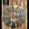 Welcome Sign For Front Porch, Windmill Design, Cut Metal Sign, Wall Metal Sign