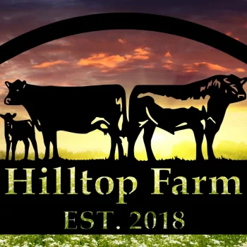 Metal Farm Sign , Cows And Bull - Personalized Family Name Metal Sign - Wedding Gift - Personalized Gift - Metal Wall Art