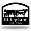 Metal Farm Sign , Cows And Bull - Personalized Family Name Metal Sign - Wedding Gift - Personalized Gift - Metal Wall Art