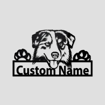 Personalized Australian Shepherd Metal Sign, Australian Shepherd Metal Wall Art, Dog Metal Sign, Australian Shepherd Lover Gift, Dog Gift