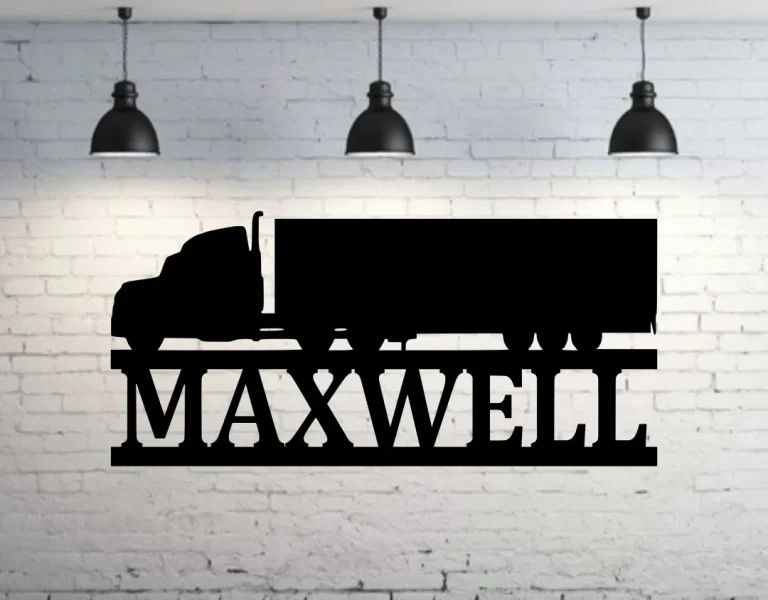 Custom Truck Driver Name Sign, Semi Truck Wall Sign, Tractor Trailer Gift, Eighteen Wheeler Present, Trucker Christmas Gift, Metal Truck Art