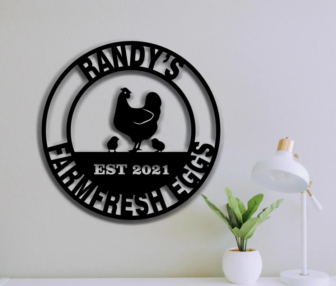 il_fullxfull.3166879061_fynm_1024x1024_2x_b93a35e9-0224-4344-a46e-4bb249c5bb55.webp Farm Fresh Eggs Metal Wall Sign -custom Farm Sign, Custom Ranch Sign, Custom Outdoor Ranch Sign, Farm Entrance Sign, Chicken Home Signs