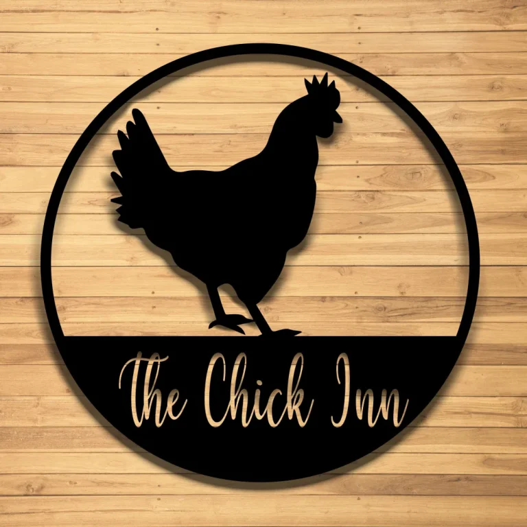 The Chick Inn, Round Chicken Metal Sign, Established Year, Farm Decor, Barn Decor, Chicken Sign, Personalized Coop Sign, Hen House