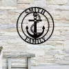 Personalized Family Name Anchor Metal Sign, Anchor Housewarming Gift, Cottage Sign, Wedding Gift, Metal Monogram Sign