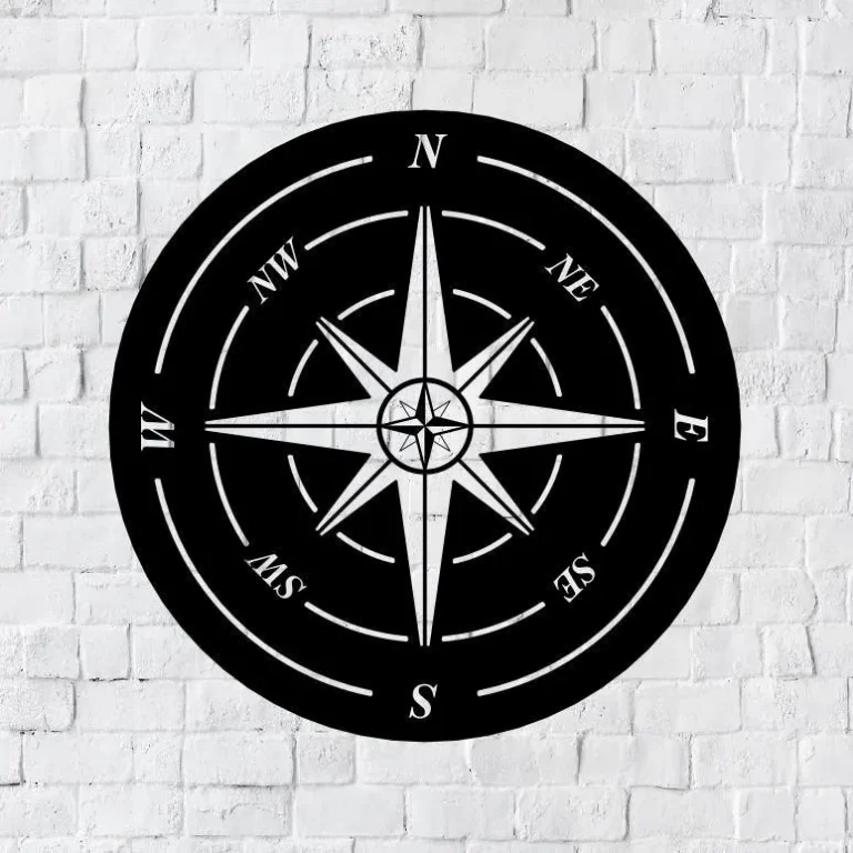 Compass Metal Wall Art, Compass Metal Sign, Modern Wall Art, Modern Home Decor, Wall Art, Home Decor, Metal Sign