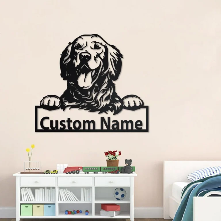 Personalized Golden Retriever Metal Sign, Golden Retriever Metal Wall Art, Dog Metal Sign, Golden Retriever Gift Golden Retriever Lover Gift