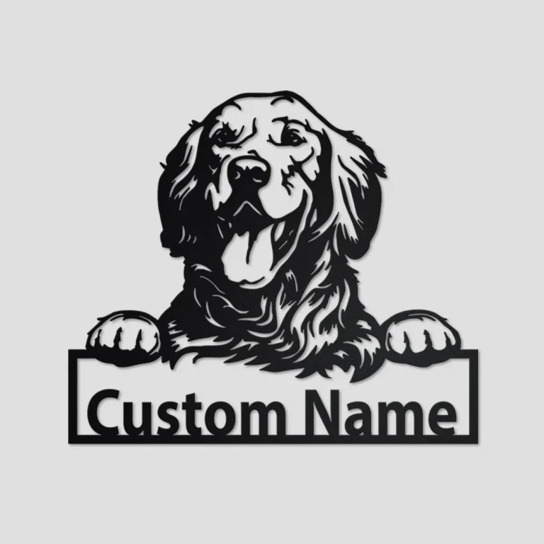 Personalized Golden Retriever Metal Sign, Golden Retriever Metal Wall Art, Dog Metal Sign, Golden Retriever Gift Golden Retriever Lover Gift
