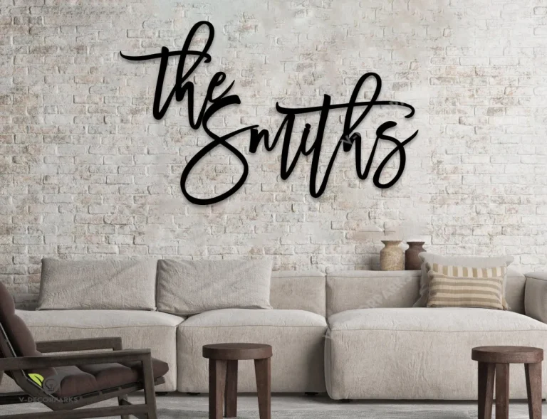 Custom Metal Name Sign, Last Name Sign, Wedding Last Name Sign, Monogram Name Sign, Housewarming Gift, Wedding Gift, Metal Sign Wall Art