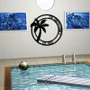 Personalized Palm Tree Metal Sign, Beach House Signs, Door Hanger, Metal Wall Art, Beach Decor, Coastal Decor, Tropical Decor, Metal Sign