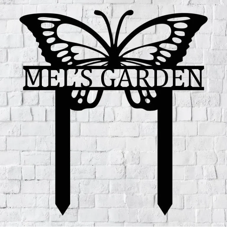 Personalized Butterfly Garden Stake Metal Sign, Garden Stake Metal Sign, Garden Sign, Custom Garden Sign, Garden Name Metal Sign