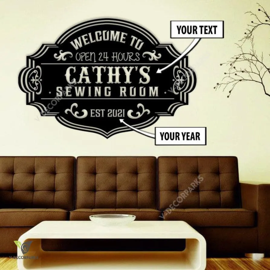 il_fullxfull.3184078119_kwfz_20bdb13c-b6dc-4131-bfdb-887076bcc1a4.webp Personalized Sewing Room Metal Sign, Welcome To My Sewing Room, Sewing Room Decor, Gift For Sewing Lover, Sign For Tailors, Open 24 Hours