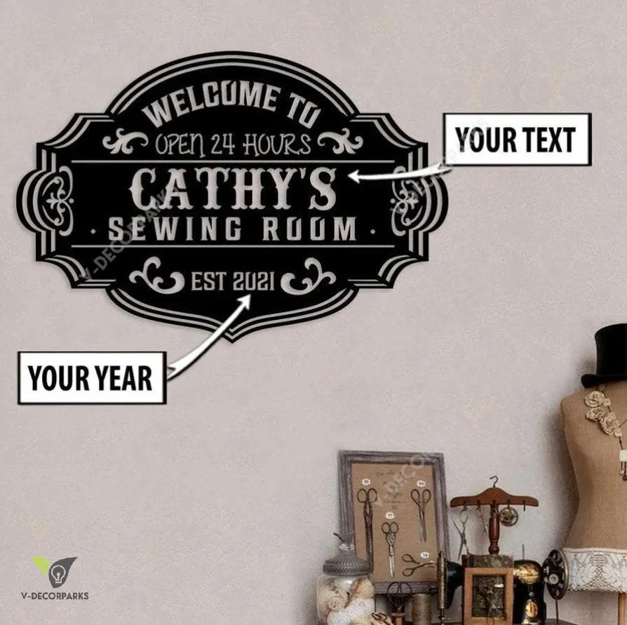 il_fullxfull.3184078915_45e2_e97ea4f1-2cac-406e-8c3f-c9202bb009b7.webp Personalized Sewing Room Metal Sign, Welcome To My Sewing Room, Sewing Room Decor, Gift For Sewing Lover, Sign For Tailors, Open 24 Hours