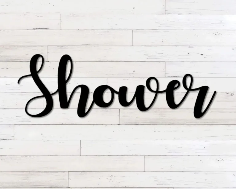 Shower Metal Word Art, Autumn Script Word Art, Indoor Outdoor Shower Metal Sign, Metal Wall Art, Farmhouse Decor, Shower Word Art