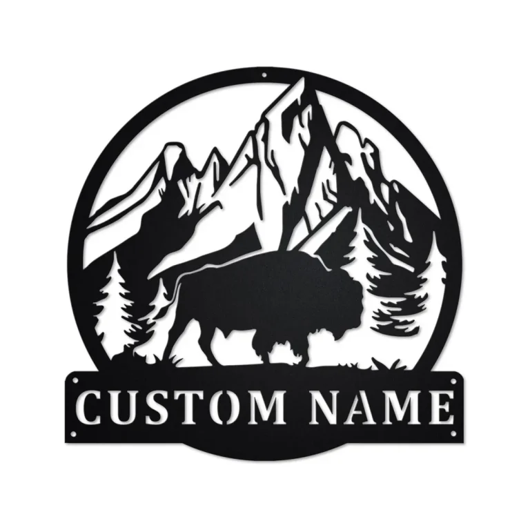 Personalized Bison Metal Sign, Bison Metal Wall Art, Bison Metal Sign, Bison Lover, Bison Gift, Bison