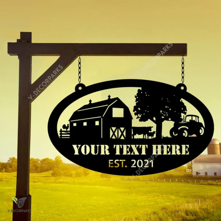 Metal Farm Sign, Barn Tractor Cow Cattle Ranch Sign, Barn Sign, Farmhouse Decor, Farmer Gift, Farm Tractor Metal, Animals Sign