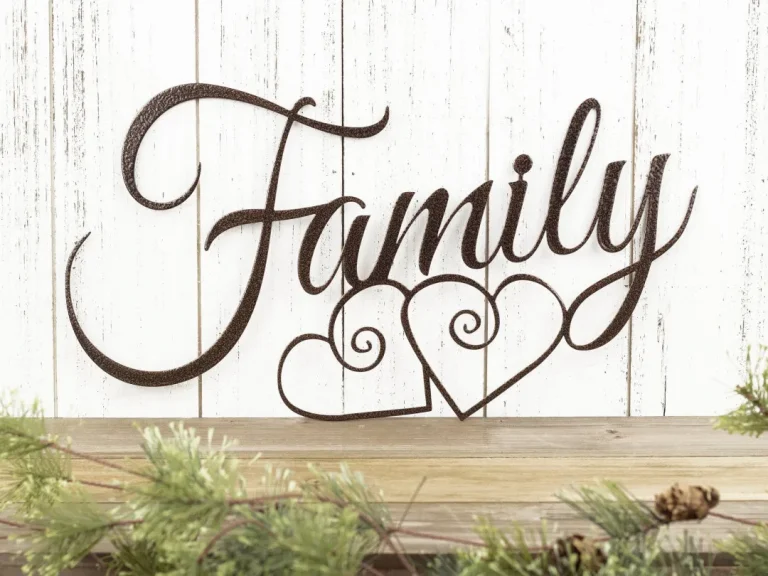 Family Metal Sign, Metal Wall Art, Family Sign, Metal Wall Decor, Hearts, Family Wall Art, Wall Hanging, Metal Sign