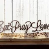 Eat Pray Love Metal Sign, Kitchen Wall Decor, Dining Room Decor, Metal Wall Art, Metal Wall Decor, Kitchen Decor, Metal Sign