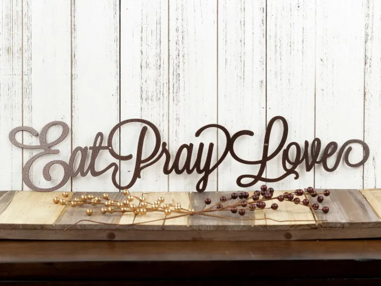 Eat Pray Love Metal Sign, Kitchen Wall Decor, Dining Room Decor, Metal Wall Art, Metal Wall Decor, Kitchen Decor, Metal Sign