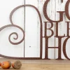 God Bless Our Home Metal Sign, God Bless, Heart, Metal Wall Art, Wall Hanging, Metal Wall Decor, Religious Decor, Home Sign, Sign