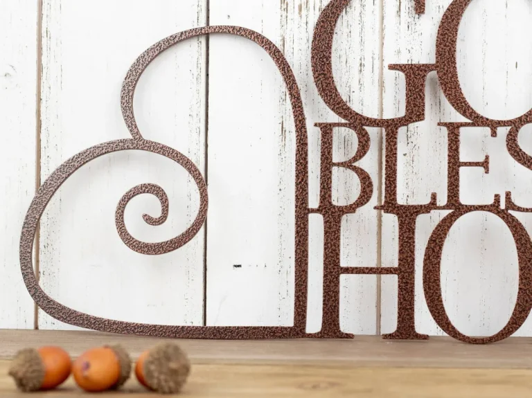 God Bless Our Home Metal Sign, God Bless, Heart, Metal Wall Art, Wall Hanging, Metal Wall Decor, Religious Decor, Home Sign, Sign