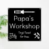 Workshop Signs For Grandpa, Papa, Poppa, Pappy Or Daddy, Toys Fixed For Free, Metal Sign, Usa Made, Grandparents Day Sign, Father's Day