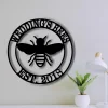 Bee Welcome Metal Sign - Customizable Weatherproof Door Hanger - Bee Keeper - Porch - Patio - Garden - Bee Lovers - Honeycomb - Honey Bee