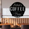 Coffee Bar Script Metal Sign - Kitchen Wall Decor - Cafe Sign - Housewarming Gift - Home Wall Hanging,coffee - Metal Sign - Monogram Metal