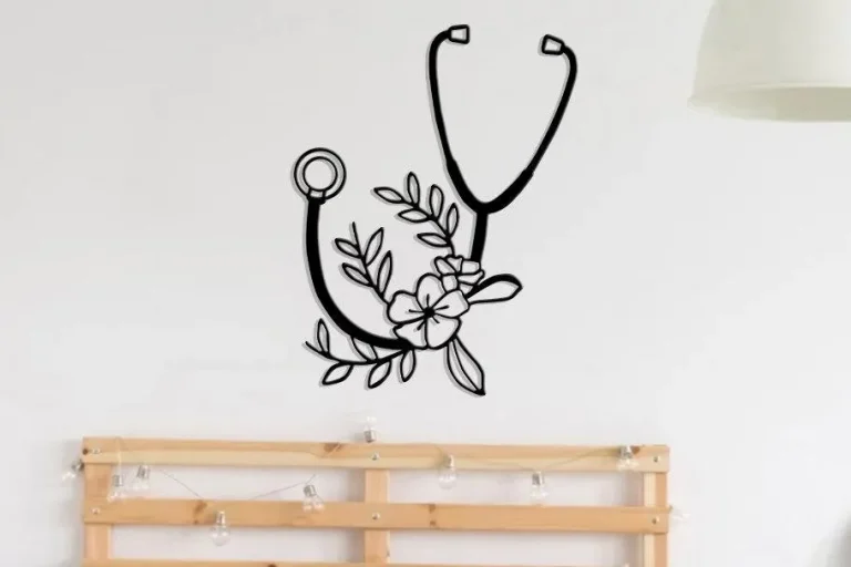 Stethoscope Metal Wall Art Decor, Nurse Office Decor, Best Gift For Nurse, Sign For Office, Nurse, Doctor, Wall Decoration