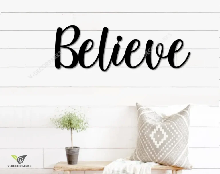 Believe Metal Word Art, Kembara Script Word Art, Indoor Outdoor Believe Metal Sign, Metal Wall Art, Farmhouse Decor, Believe Word Art