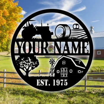 Custom Metal Farm Sign, Metal Art, Farmhouse Decor, Family Name Sign, Farm Ranch Barn Sign, Housewarming, Metal Sign For Farmer