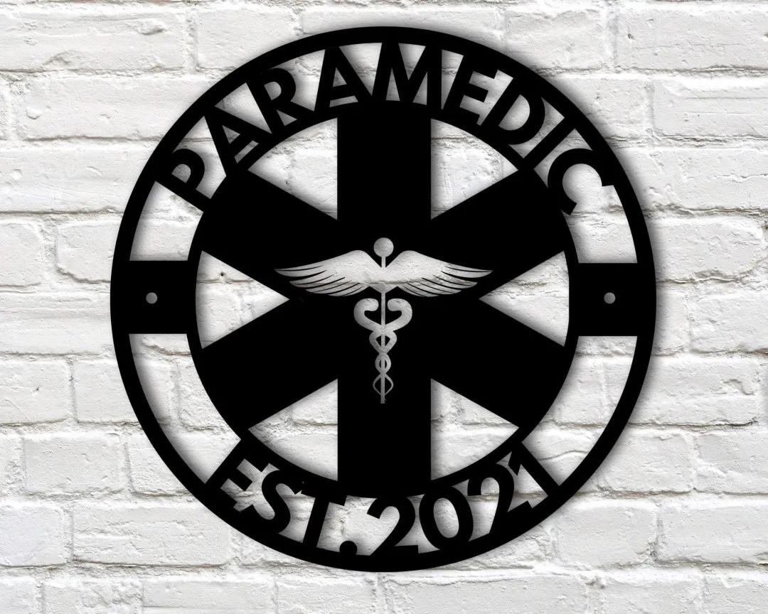 il_fullxfull.3200359806_dnx4_1024x1024_2x_33166ac4-3f3a-493f-b46e-aca72fcb6a9e.webp Custom Metal Sign For Paramedic, Emt Gift Ideas, Medical Field Home Decor, Personalized Family Name Sign, Custom Ems Gift, First Responder