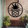 Personalized Pineapple Sign, Custom Name Sign In Pineapple , Customizable Weatherproof Door Hanger Or Wall Art Powder Coat, Closing Gift