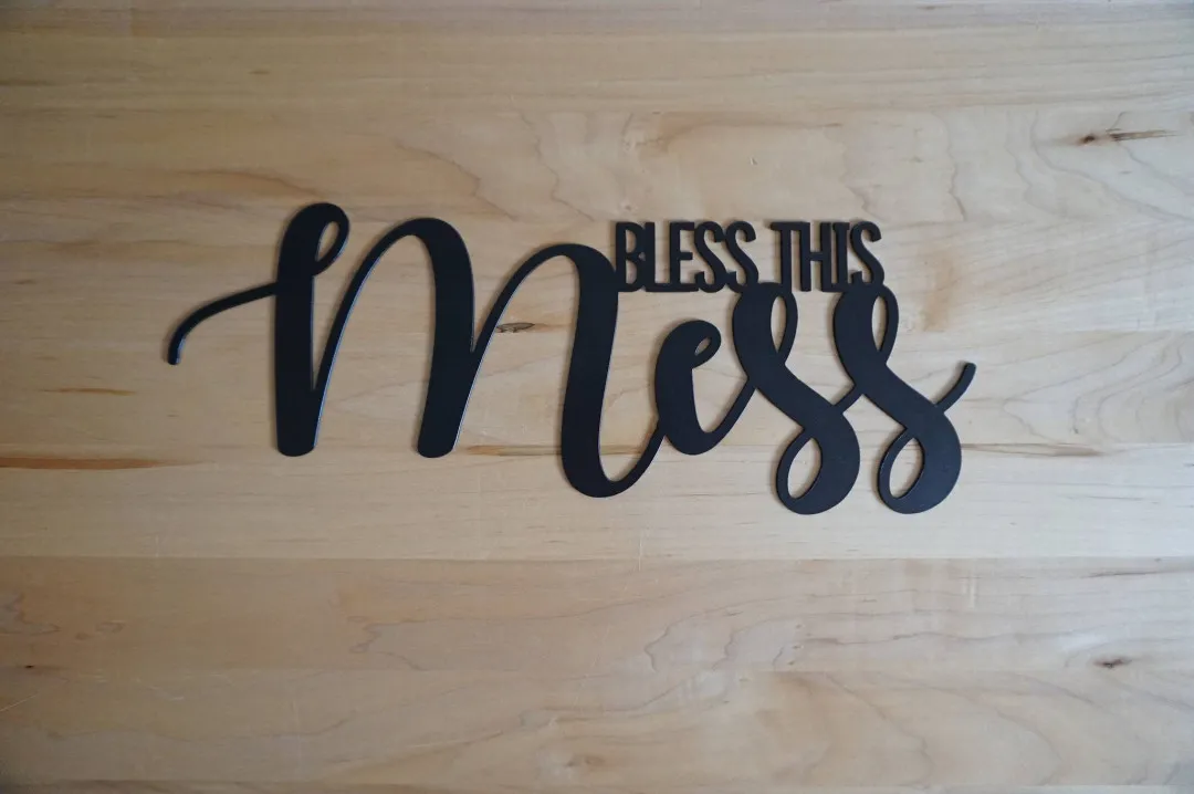Bless This Mess Sign, Metal Sign, Metal Wall Art, Bless This Mess ...