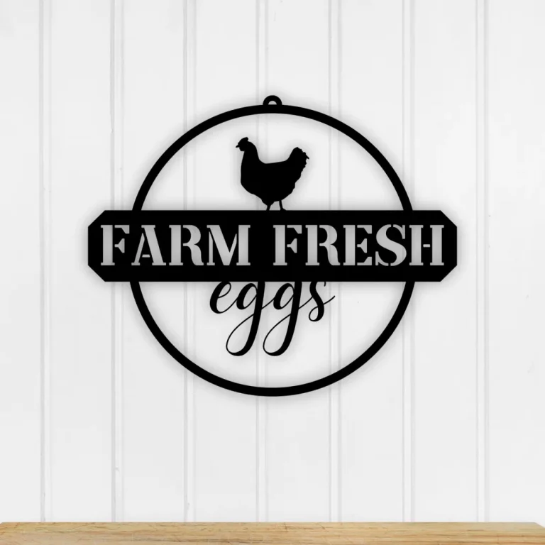 Farm Fresh Eggs Metal Sign, Farm Fresh Eggs, Farmhouse Sign, Chicken Coop Sign, Farm Sign, Outdoor Sign, Chicken Metal Sign, Rustic Egg Sign