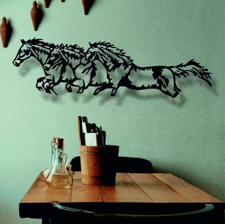 Metal Horse Art, Running Horses, Farmhouse Decor, Metal Wall Art, Horses Sign, Metal Wall ,indoor Outdoor Decor, Home Decor