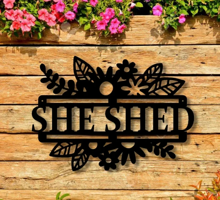 She Shed Metal Sign, Outdoor Metal Decor, She Shed Sign, Mom's Birthday Gift, Shed Sign, Metal Abstract Decor, Metal Sign For Shed, Non Rust