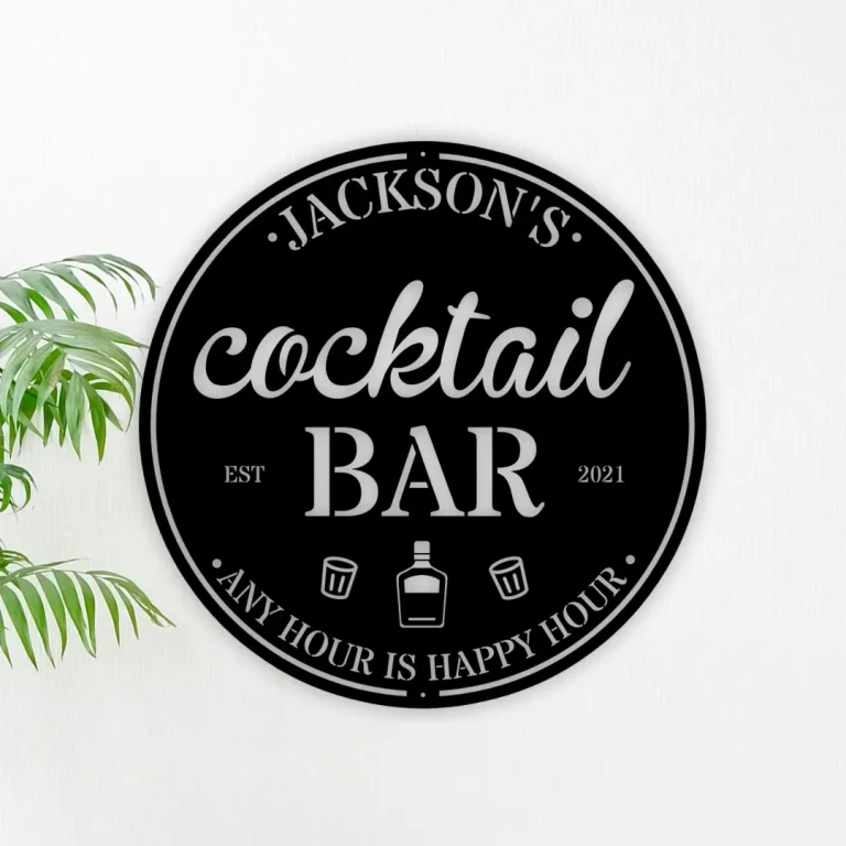 Cocktail Bar, Bar Signs, Personalized Bar Sign, Personalized Signs, Bar Decor, Man Cave, Metal Sign, Father's Day Gift, Custom Bar Sign