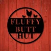 Fluffy Butt Hu, Metal Chicken Coop Garden Stake, Chicken Lawn Decor, Funny Farmhouse Yard Art, Homestead Garden Decor,
